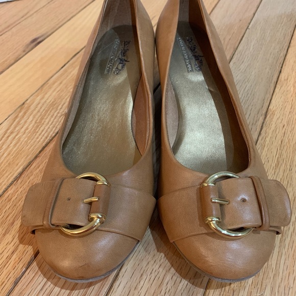 Coach Camel Wedge Shoes